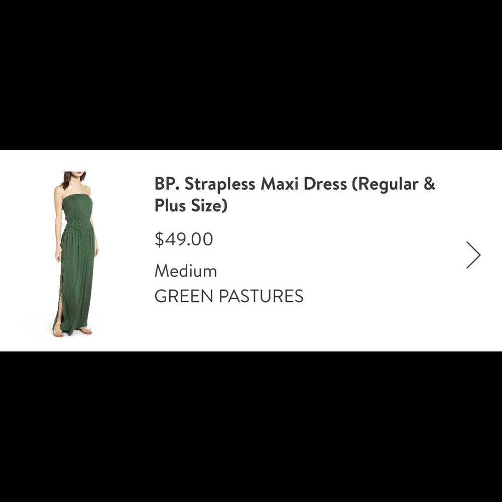 BP Strapless Maxi Dress NWT